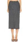 Frame The Dot Front Button Midi Skirt In Burgundy