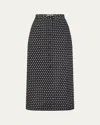 Frame The Dot Front Button Midi Skirt In Multi