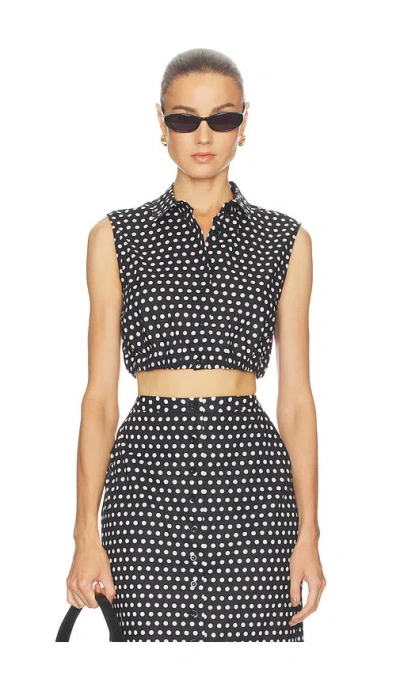 Frame The Polka Dot Top In Black