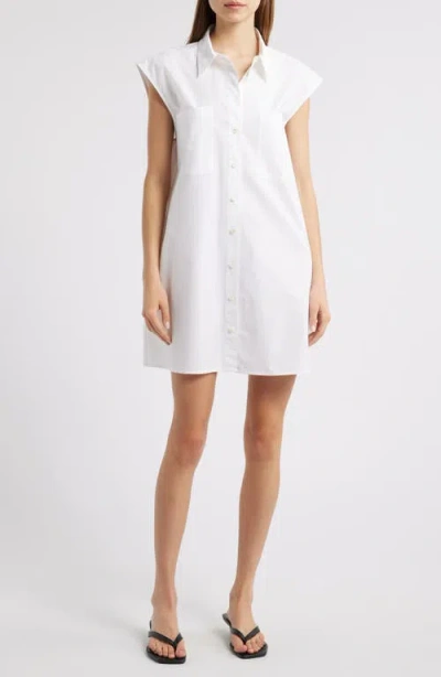 Frame Gillian Puff Sleeve Cotton Shirtdress In White