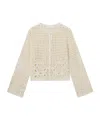 Frame Womens Cream Postcard Cut-out Weave Cotton Cardigan Xs In Neutral
