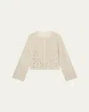 Frame Womens Cream Postcard Cut-out Weave Cotton Cardigan Xs In Neutral