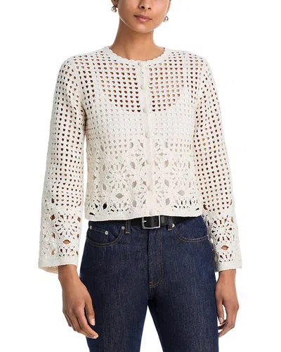 Frame The Postcard Cardigan Sweater In White