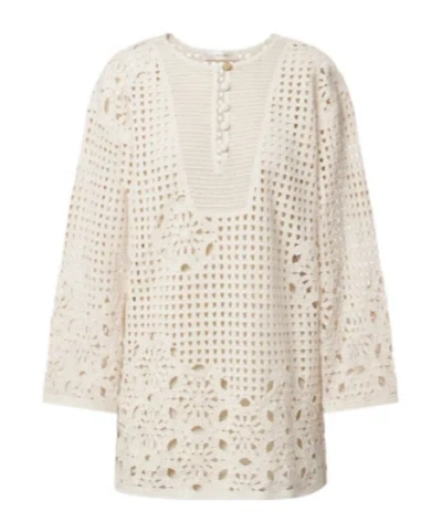 Frame The Postcard Cotton Crochet Tunic In Neutral