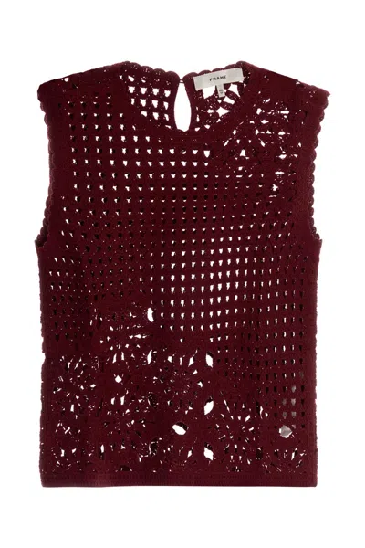 Frame The Postcard Skirt In Burgundy