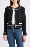 Frame Button Embellished Jacket In Black