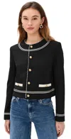 Frame Button Embellished Jacket In Black