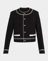 Frame Button Embellished Jacket In Black