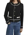 Frame Button Embellished Jacket In Black