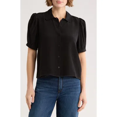 Frame The Prim Silk Shirt In Black