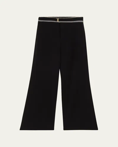 Frame The Prim Slim Palazzo Trousers In Black
