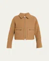 Frame The Raglan Zip-front Jacket In Brown