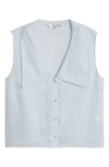 Frame The Ramie Sailor Sleeveless Shirt In Powder Blue
