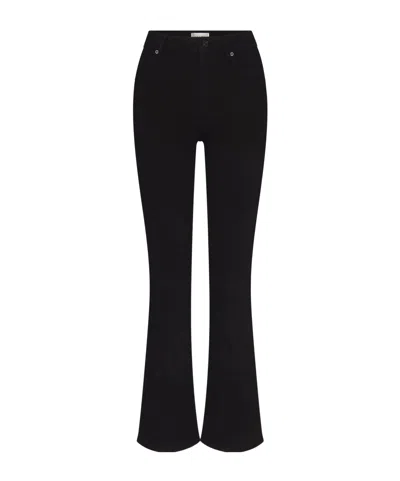 Frame Icon Mid-rise Flared Jeans In Black