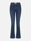 Frame Womens Dark Blue Logo-embellished Straight-leg High-rise Denim-blend Jeans In Blue
