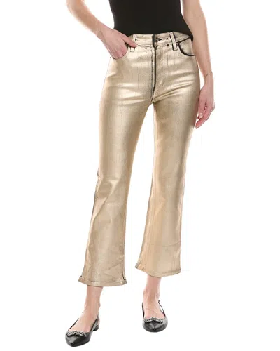 Frame The Reboot Champagne Coated Crop Jean In Gold