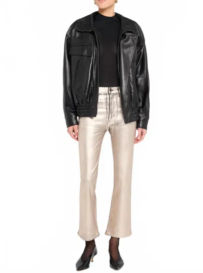 Frame The Reboot Crop Jeans In Champagne In Black