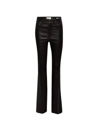Frame The Reboot Flared Leather Trousers In Black
