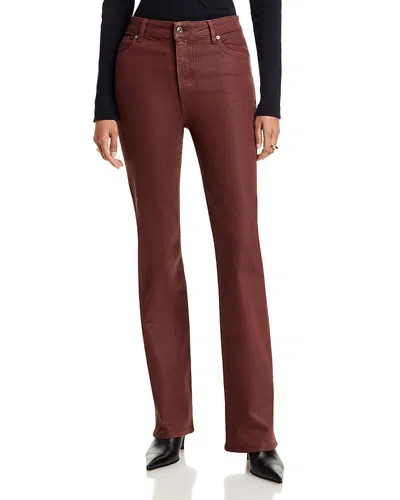 Frame The Reboot High Rise Coated Bootcut Jeans In Currant In Burgundy