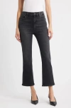 Frame The Reboot High Waist Ankle Bootcut Jeans In Black
