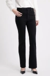Frame Le High Straight Cropped High-rise Straight-leg Jeans In Black