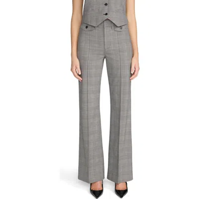 Frame The Reboot Plaid Bootcut Trousers In Black Plaid