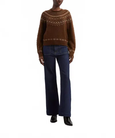 Frame The Refined High-rise Wide-leg Jeans In Taboo In Brown