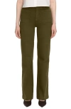 Frame Le Slim Palazzo Bardot Pocket Jeans In Green