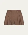 Frame The Refract Mini Shorts In Brown