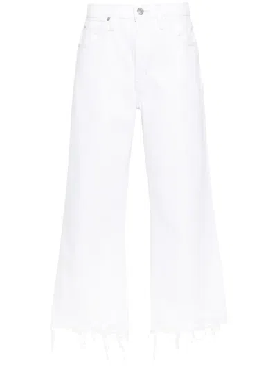 Frame The Relaxed High-rise Straight Jeans In White