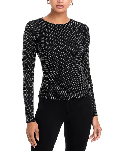 Frame The Rhinestone Jersey Top In Black