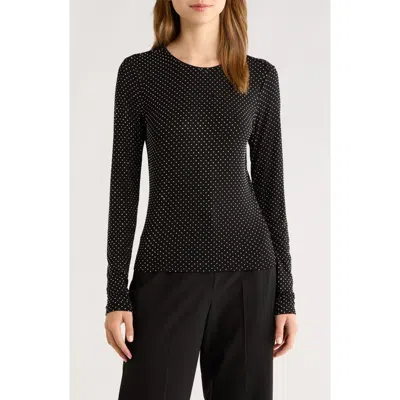 Frame The Rhinestone Jersey Top In Black