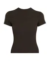 Frame The Rib Baby Tee Coffee Heather In Brown
