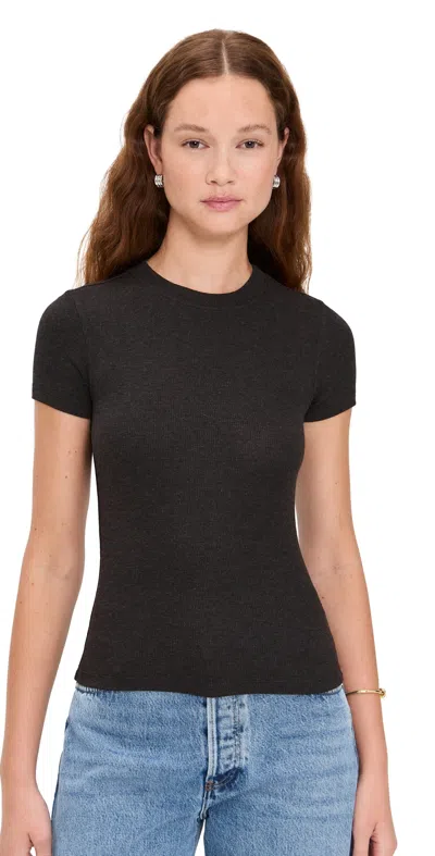 Frame The Rib Baby Tee Coffee Heather In Brown