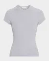 Frame Womens Heather Grey The Rib Baby Tee Modal-jersey Top In Gray
