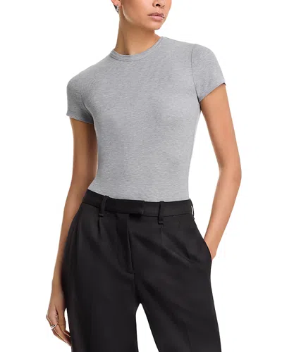 Frame The Rib Baby Tee In Gray