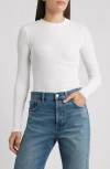Frame Denim The Rib Crew T-shirt In White