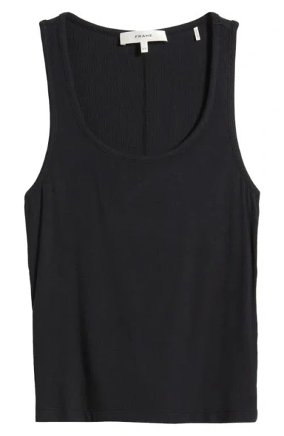 Frame The Rib Scoop Neck Tank In Black