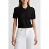 Frame Womens Black The Smart Polo Knitted Wool Shirt Xs In Black
