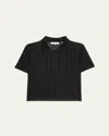 Frame Womens Black The Smart Polo Knitted Wool Shirt Xs In Black