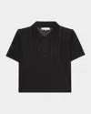 Frame Womens Black The Smart Polo Knitted Wool Shirt Xs In Black