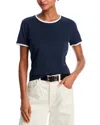 Frame The Ringer Baby Tee In Navy Multi