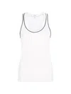 Frame The Ringer Contrast-trim Racerback Tank Top In White