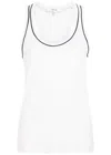 Frame The Ringer Contrast-trim Racerback Tank Top In White