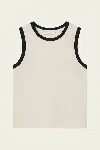Frame The Ringer Tank In Cream In White