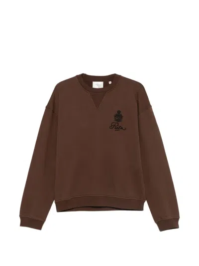 Frame The Ritz Embroidered Sweatshirt In Brown