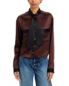Frame The Ritz Feminine Silk Blouse In Brown
