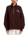 Frame X Ritz Paris Half Zip Pullover Chocolate Brown In Brown