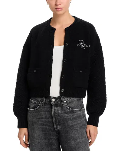 Frame The Ritz Mixed Stitch Sweater In Black