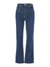 Frame The Ritz Ruler Blue Flared Jeans With Logo Plaque On The Waist And Logo Embroidery On The Rear In De